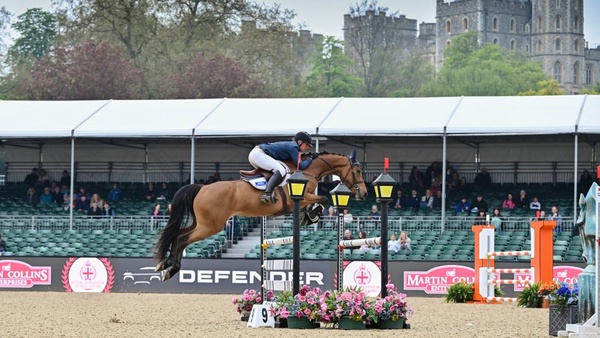 Lucy Townley and Billy At Last win the Walwyn Novice Jumping Championship at Royal Windsor Horse Show.